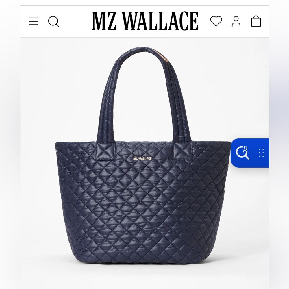 MZ Wallace Quilted METRO Tote in Dawn (Navy) used only a few times